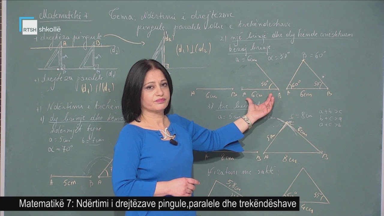 Matematikë 7 - Ndërtimi i drejtëzave pingule,paralele dhe trekëndëshave