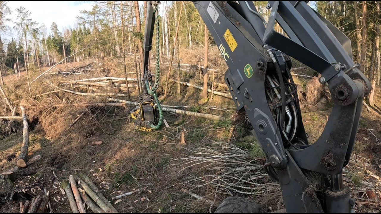 Plynas kirtimas vėjo pažeistame medyne (I dalis) | John Deere 1170G | IBC | H413 | MTH
