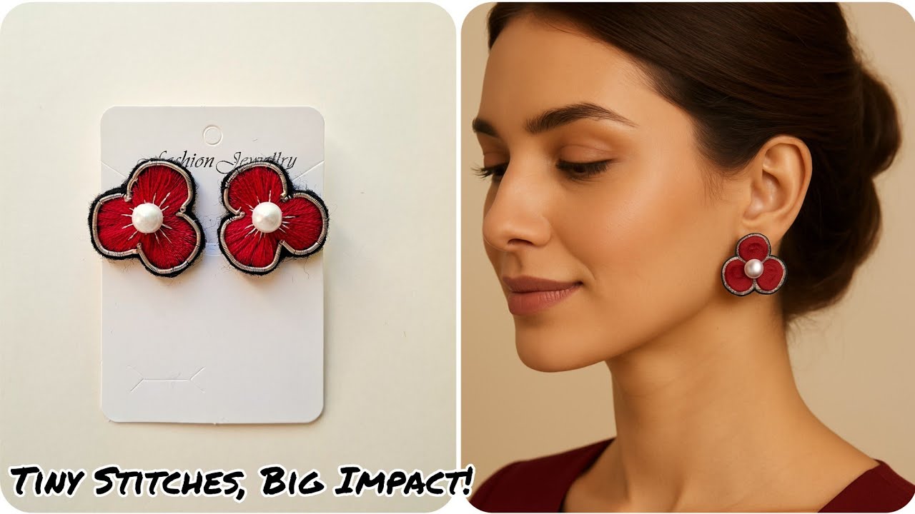 Cute Embroidered Earrings Anyone Can Make