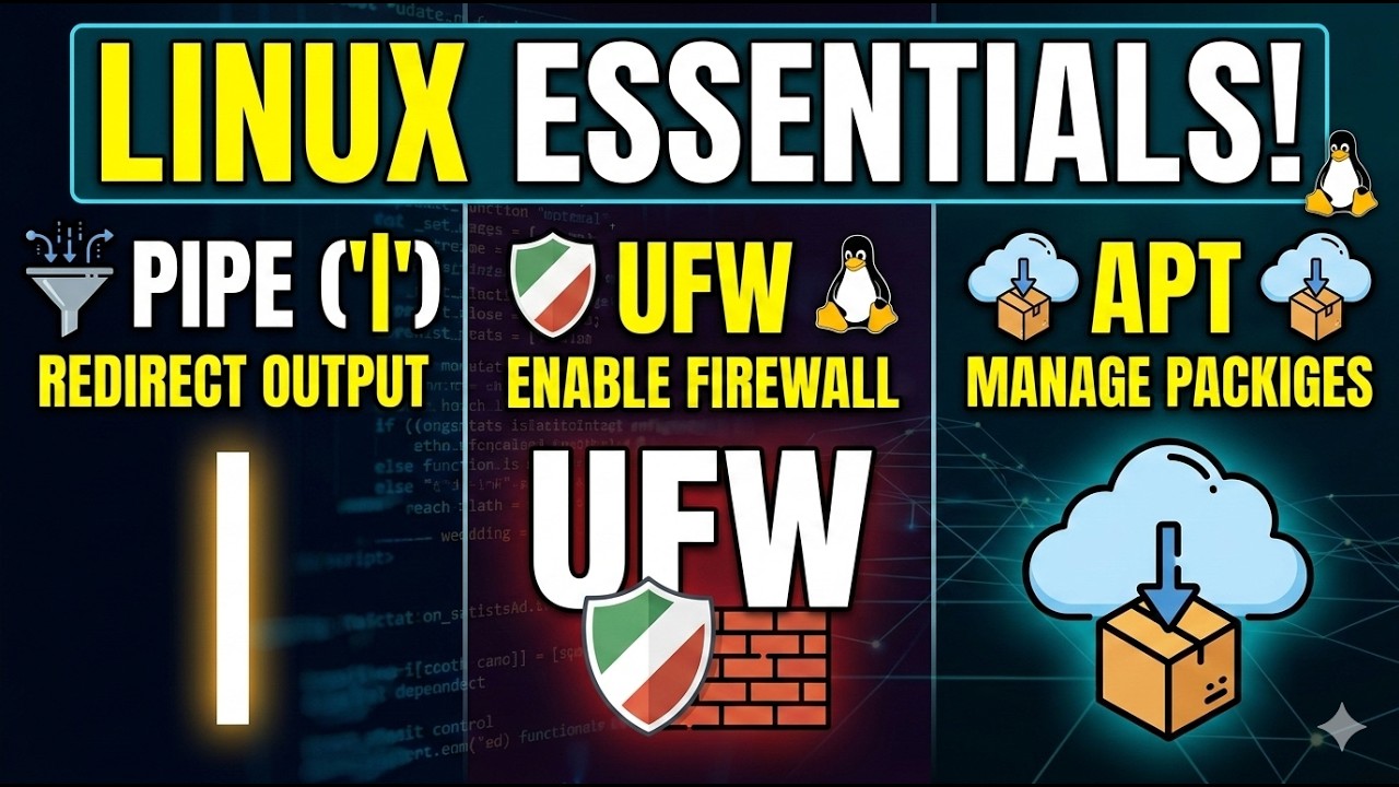 Linux Commands, apt, ufw, redirection using pipe and redirection operator