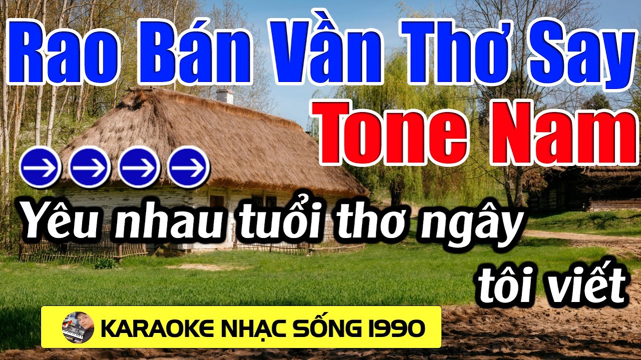 Rao Bán Vần Thơ Say - Karaoke Tone Nam - Karaoke Nhạc Sống 1990 - Beat Mới