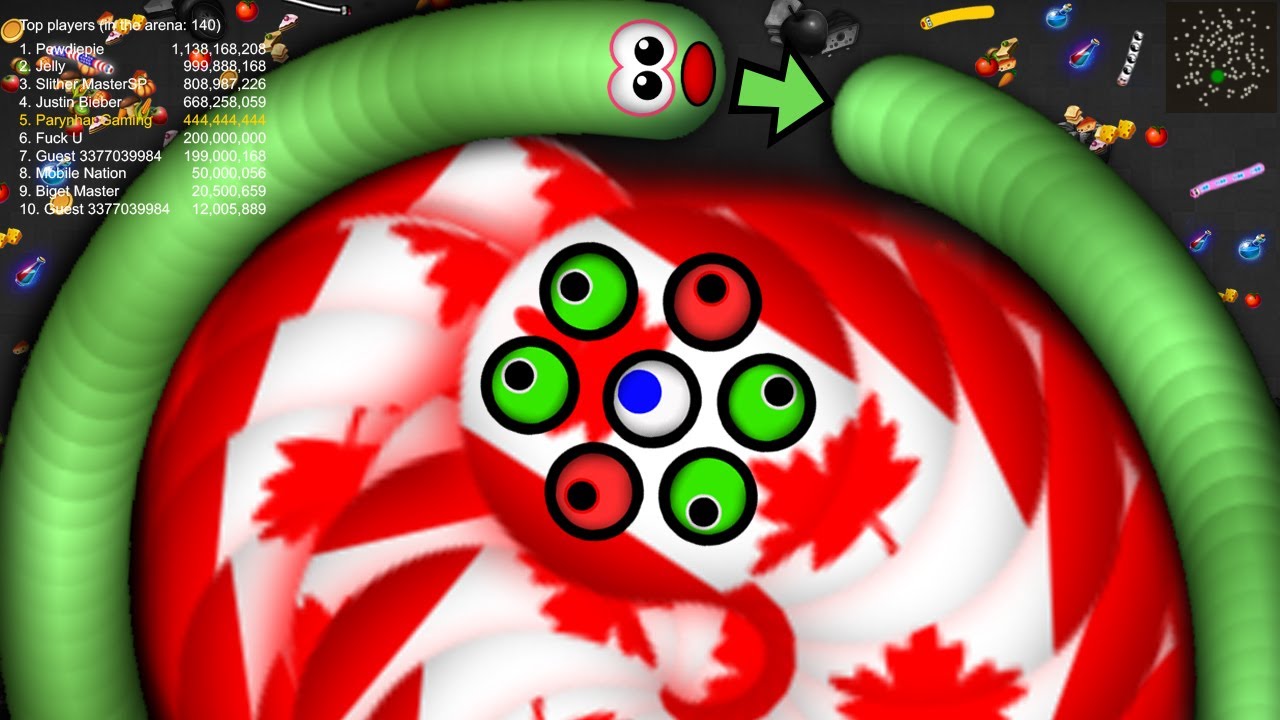 Worms Zone EXE &copy; 007 Epic Canada vs Bad Slither Snake io Best Troll Funny Moments 2021 [P1777369]