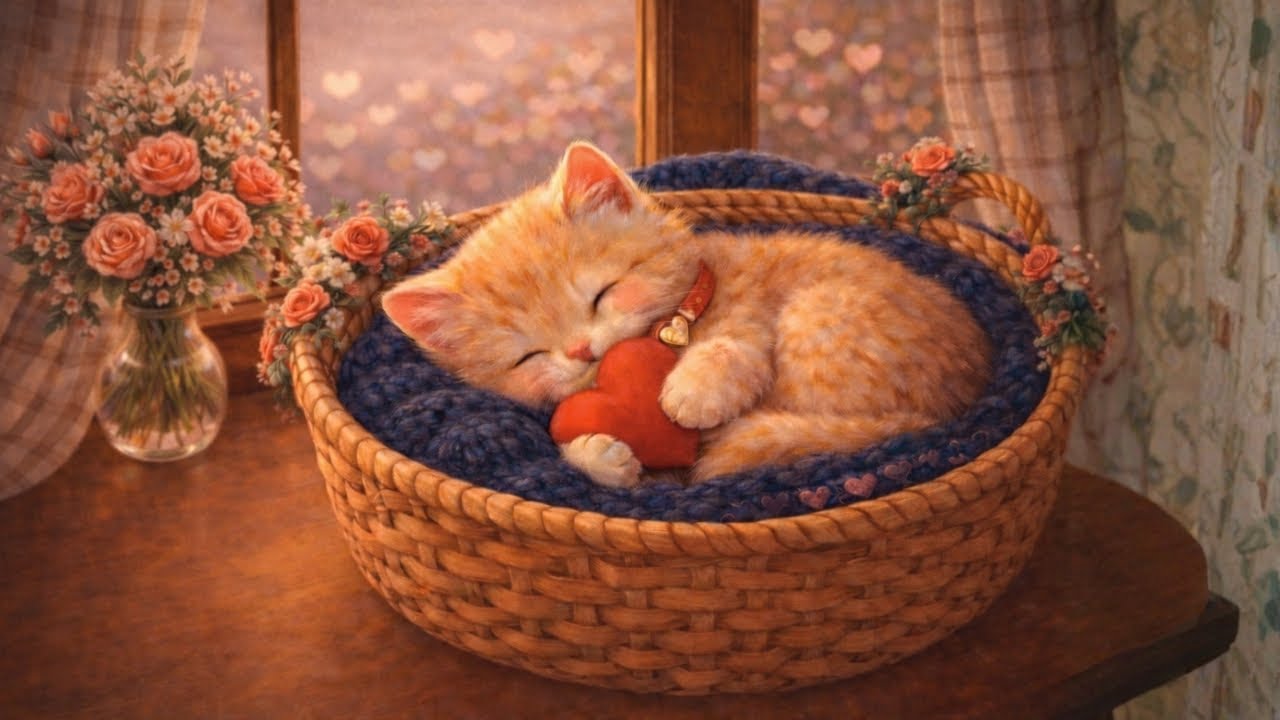 Fall Asleep in 3 Minutes with Peaceful Piano & Valentine's Day Kitten 🐾