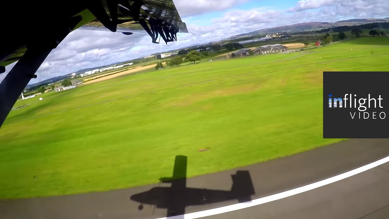 ATC: Powerback! Loganair Twin Otter Powerful Take Off from Glasgow