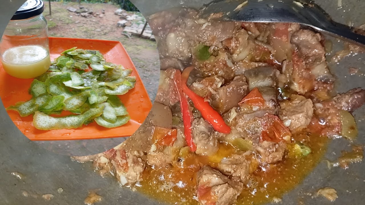 Chambil wak fry pork with citrus macroptera fry