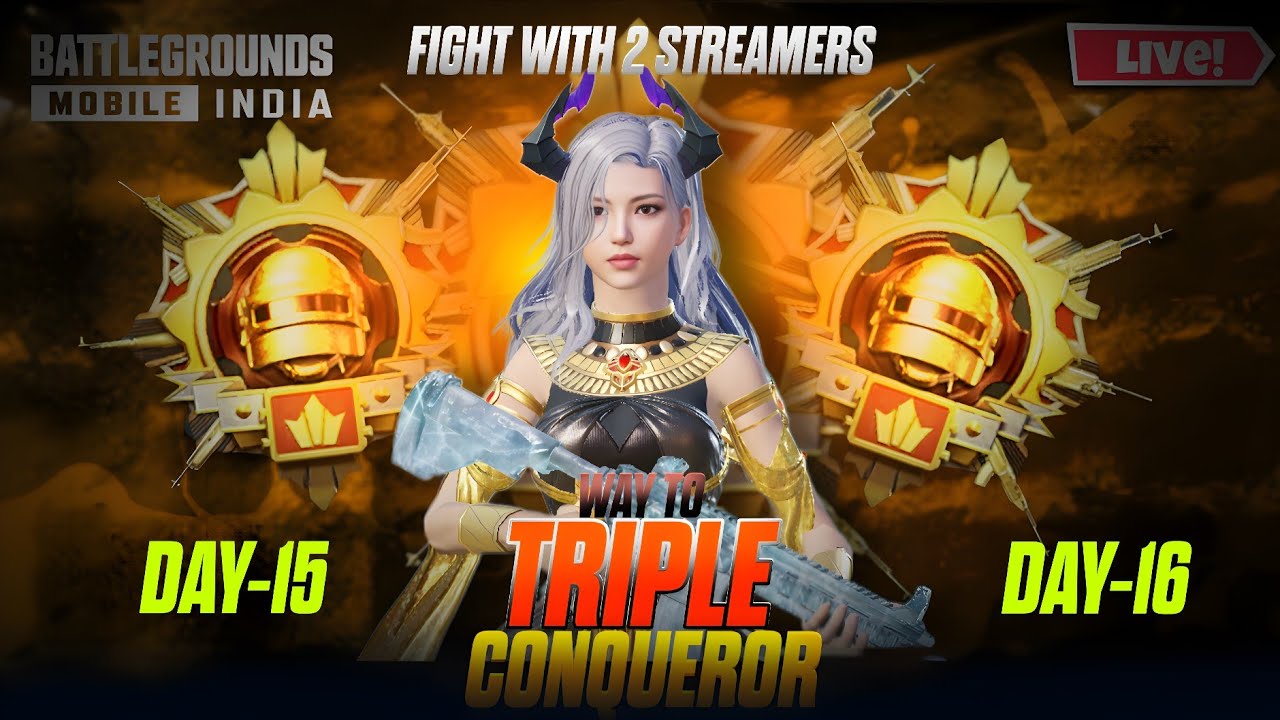 DaY-15&16 of PURSUING TRIPLE CONQUEROR in BGMI | #bgmi #pubg #bgmilive @BattlegroundsMobile_IN #yt 