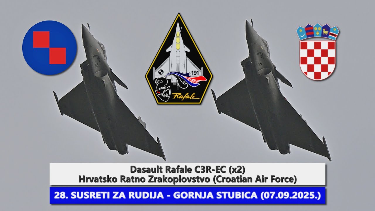 ✈️🇭🇷Dassault Rafale C3R-EC (x2) (Croatian Air Force)-28.susreti za Rudija (G. Stubica 07.09.2025.)