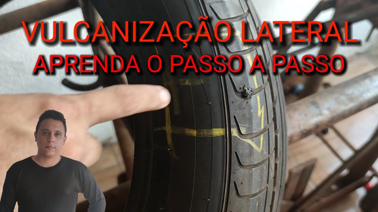 VULCANIZAÇÃO PASSO A PASSO. CORTE NO PNEU LATERAL. (TIRE VULCANIZATION)