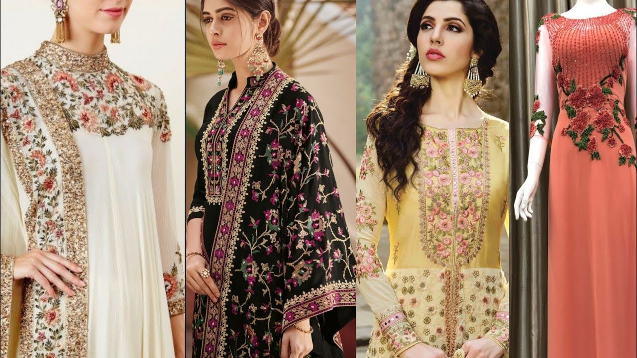 Latest Hand And Machine Embroidered suit Designs/#handembroidered / #embroiderysuit #parsigara