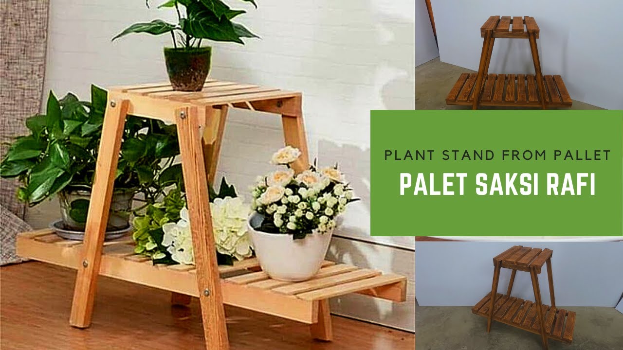 Paletten saksı rafı yapımı // make pallet flower pot rack