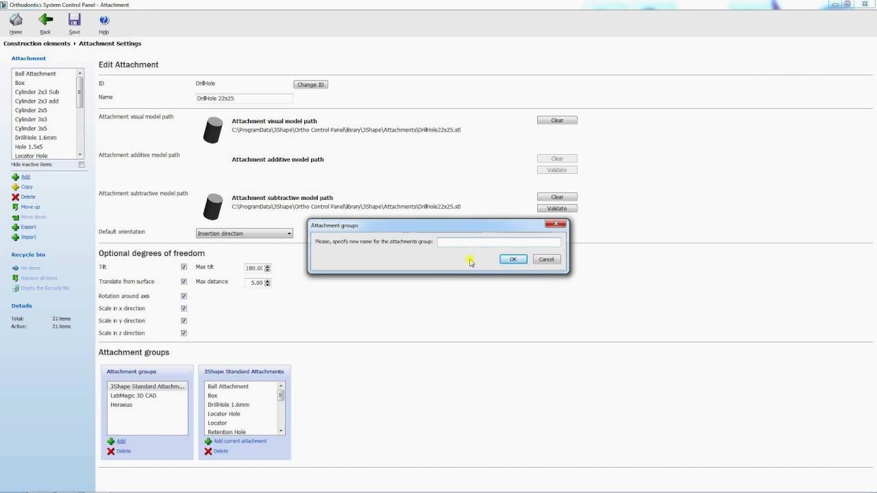 How to configure CAD attachments in 3Shape Ortho Control Panel