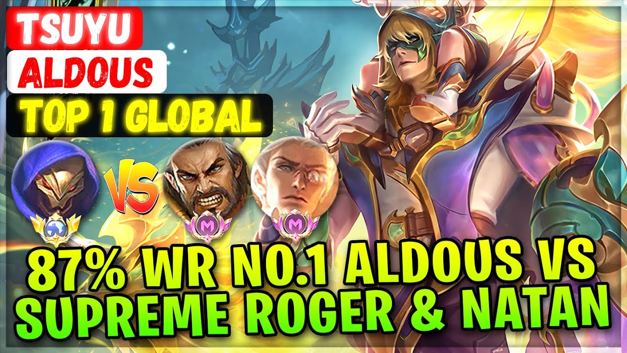 87% WR No.1 Aldous VS Supreme Roger & Natan [ Top 1 Global Aldous ] tsuyu- Mobile Legends Build