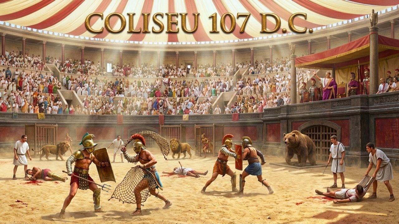 COLISEU DE ROMA — POR DENTRO DA ARENA ONDE 400 MIL PESSOAS MORRERAM (RECONSTRUÇÃO POR IA)