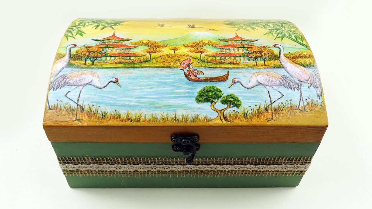 🌼Tutorial decoupage f&aacute;cil en caja de madera 🌼