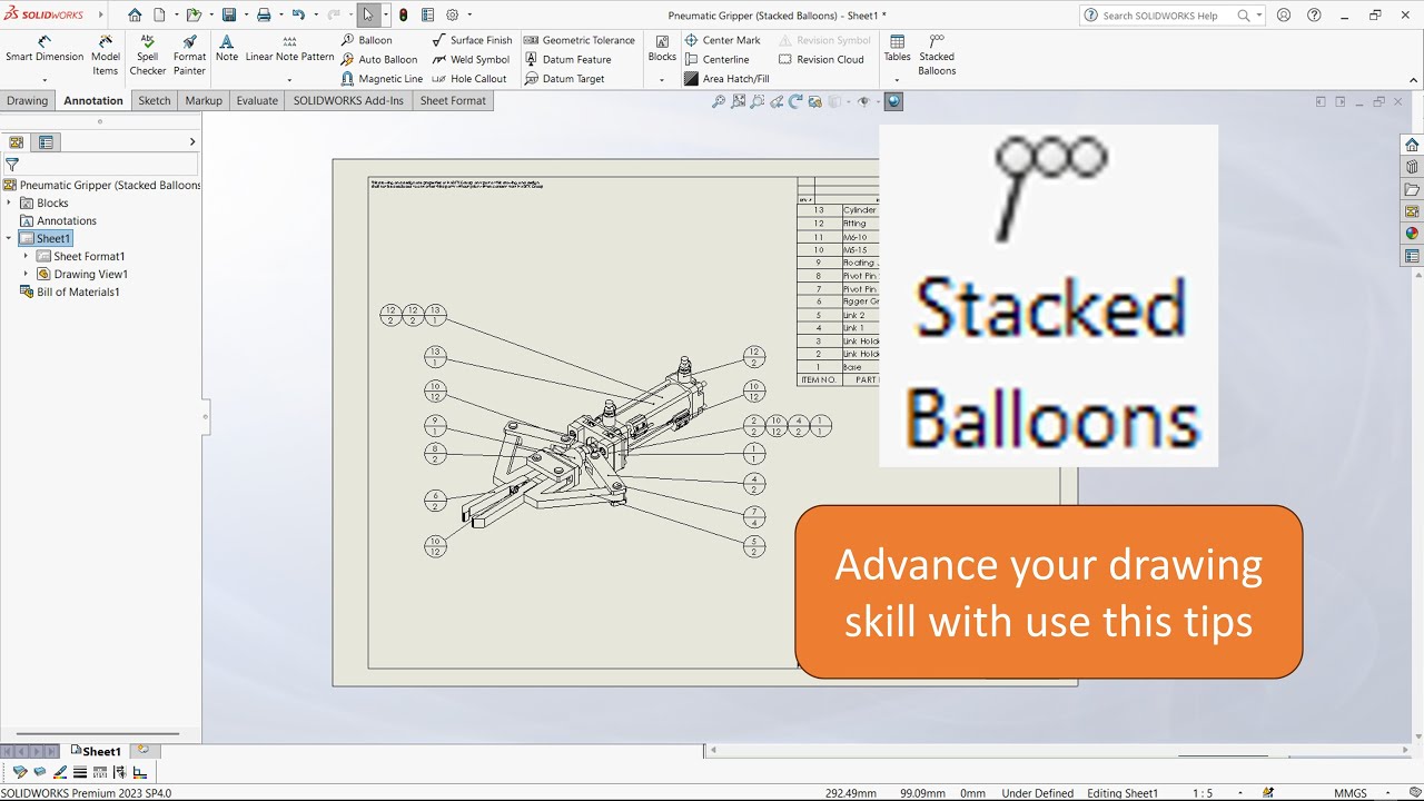 Quick Tips - Stacked Balloons In Solidworks