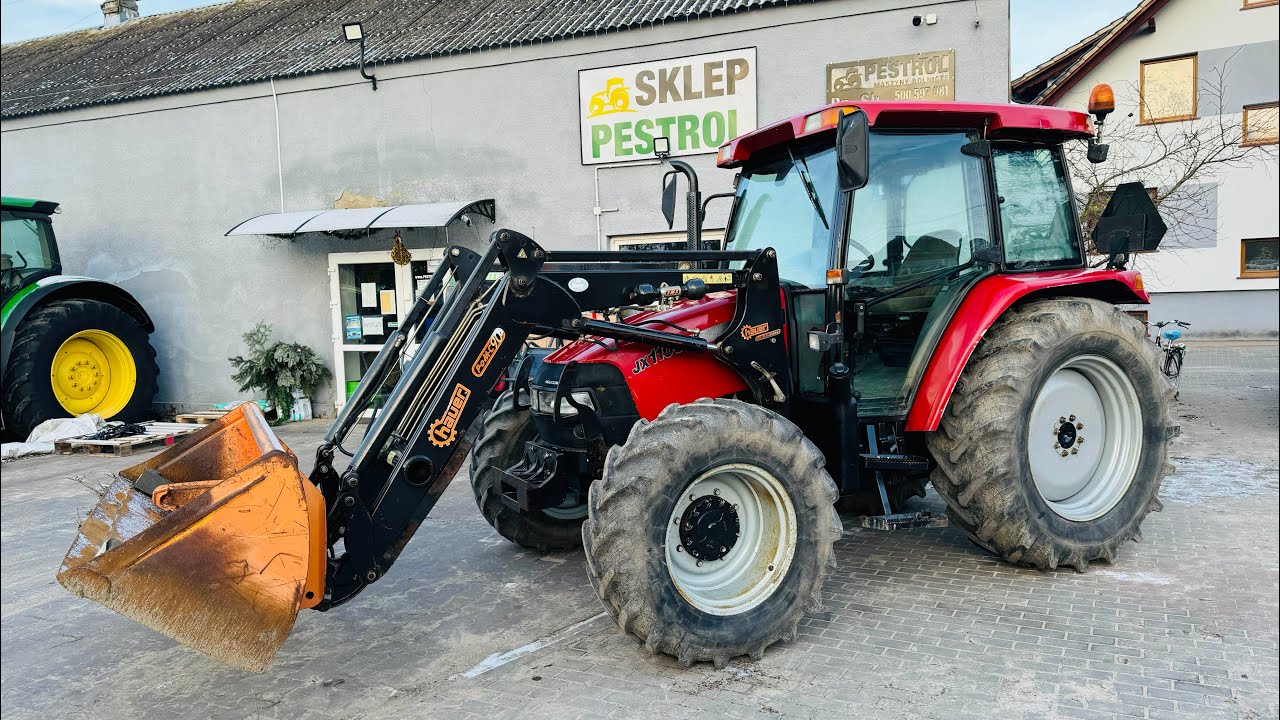 Case JX1100U, 100km, z ładowaczem czołowym HAUER z widłami do palet i łyżką, prezentacja *PESTROL*