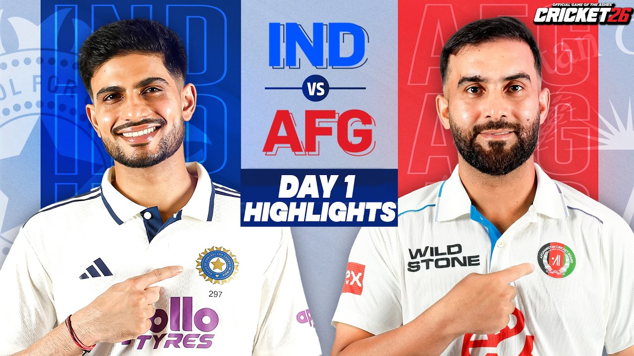 India vs Afghanistan - One-Off Test Day 1 Full highlights 2026 - ind vs afg test day 1 - Cricket 26