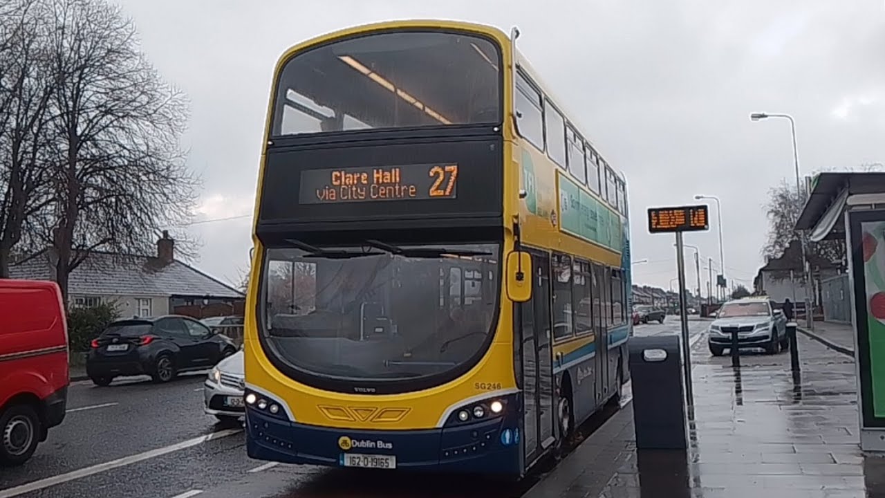 Dublin Bus Ride. Dublin Bus SG246 (162-D-19165). Service 27 to Clare Hall
