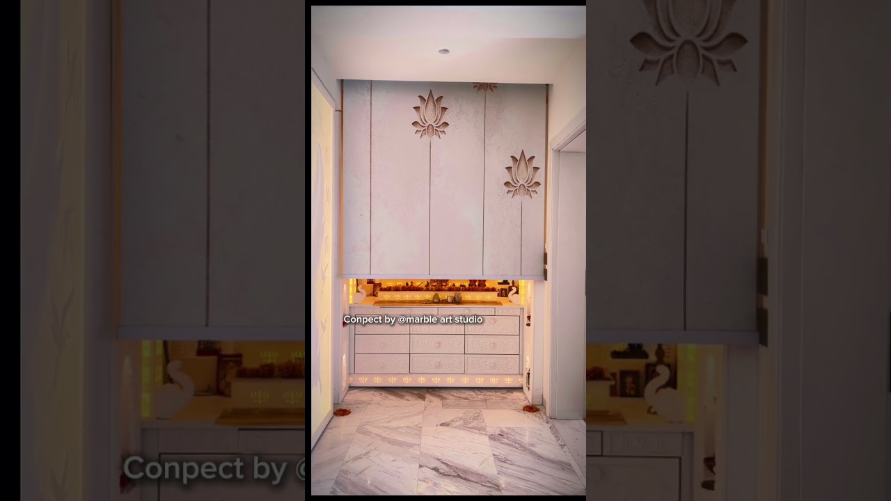 Divine Corian Marble Mandir Design 🤍 | Luxury Home Temple for Peace & Spirituality ✨