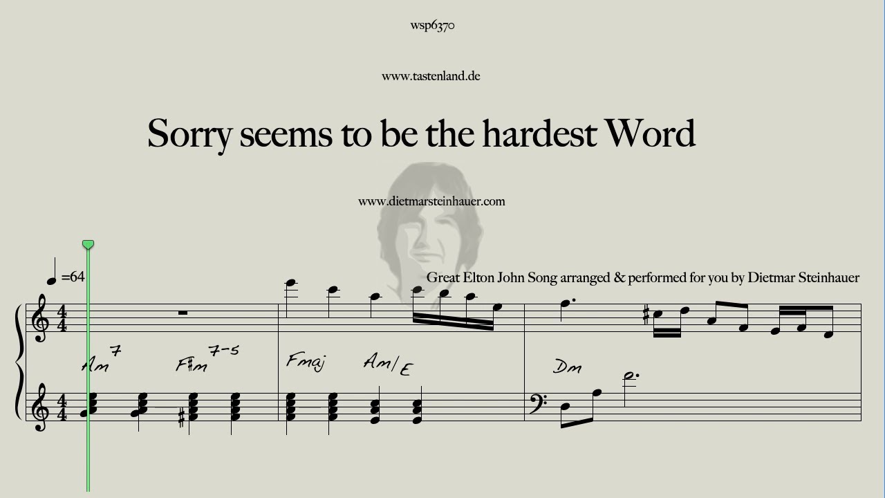 Sorry seems to be the hardest Word  -  Easy Piano  -  Elton John