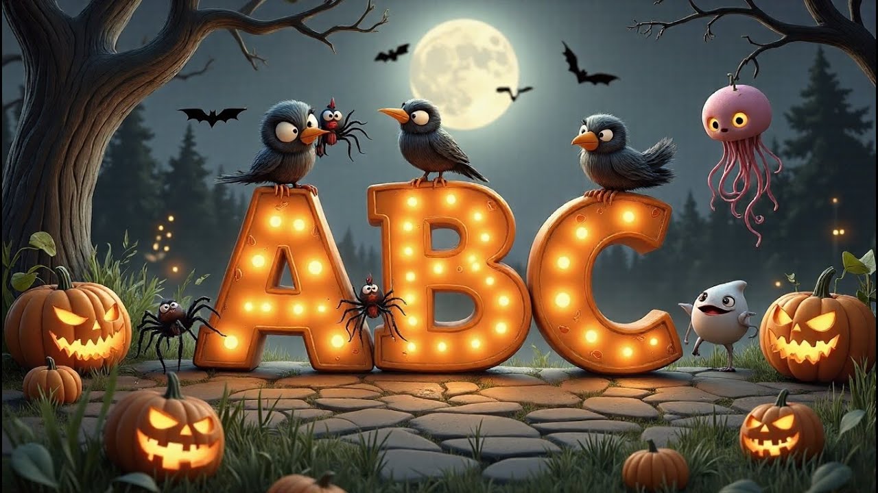 Creepy Animals Halloween ABC Song 🎃 | Spooky Alphabet for Kids