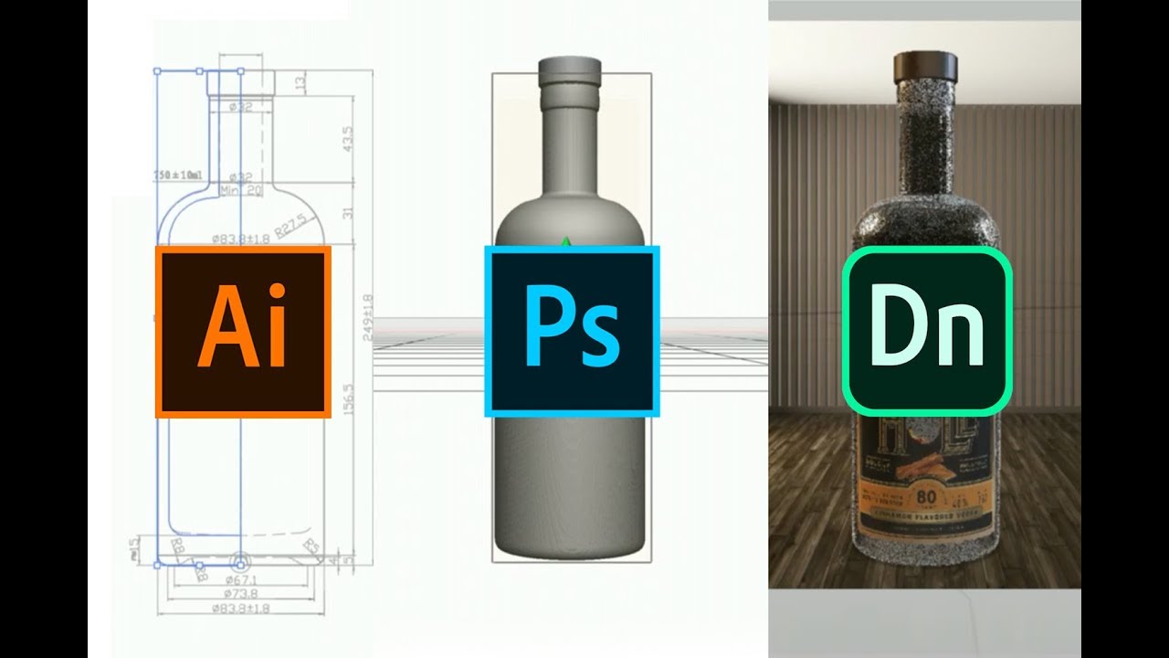 Создавайте 3D-объекты (.OBJ) с помощью Illustrator и Photoshop для макетов продуктов Adobe Dimens...