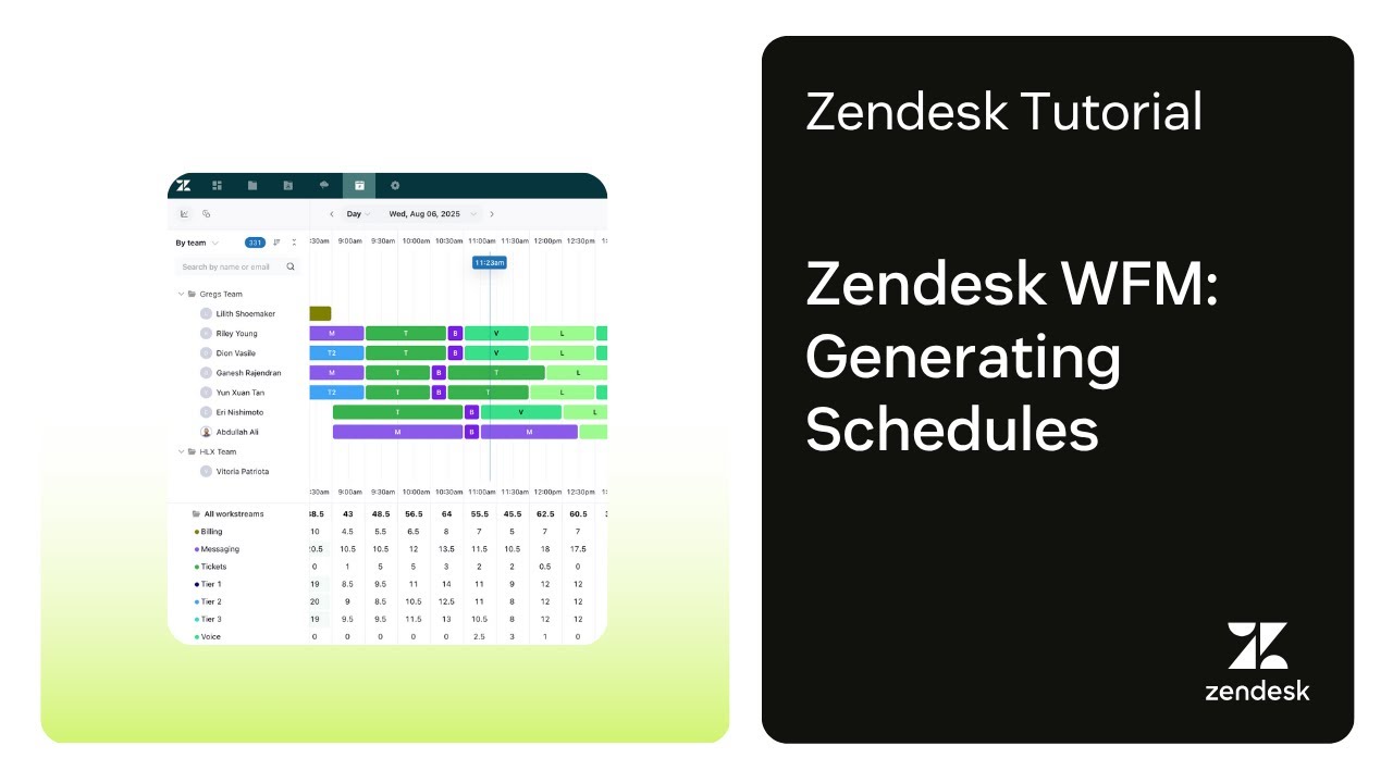 Zendesk WFM: Generating Schedules