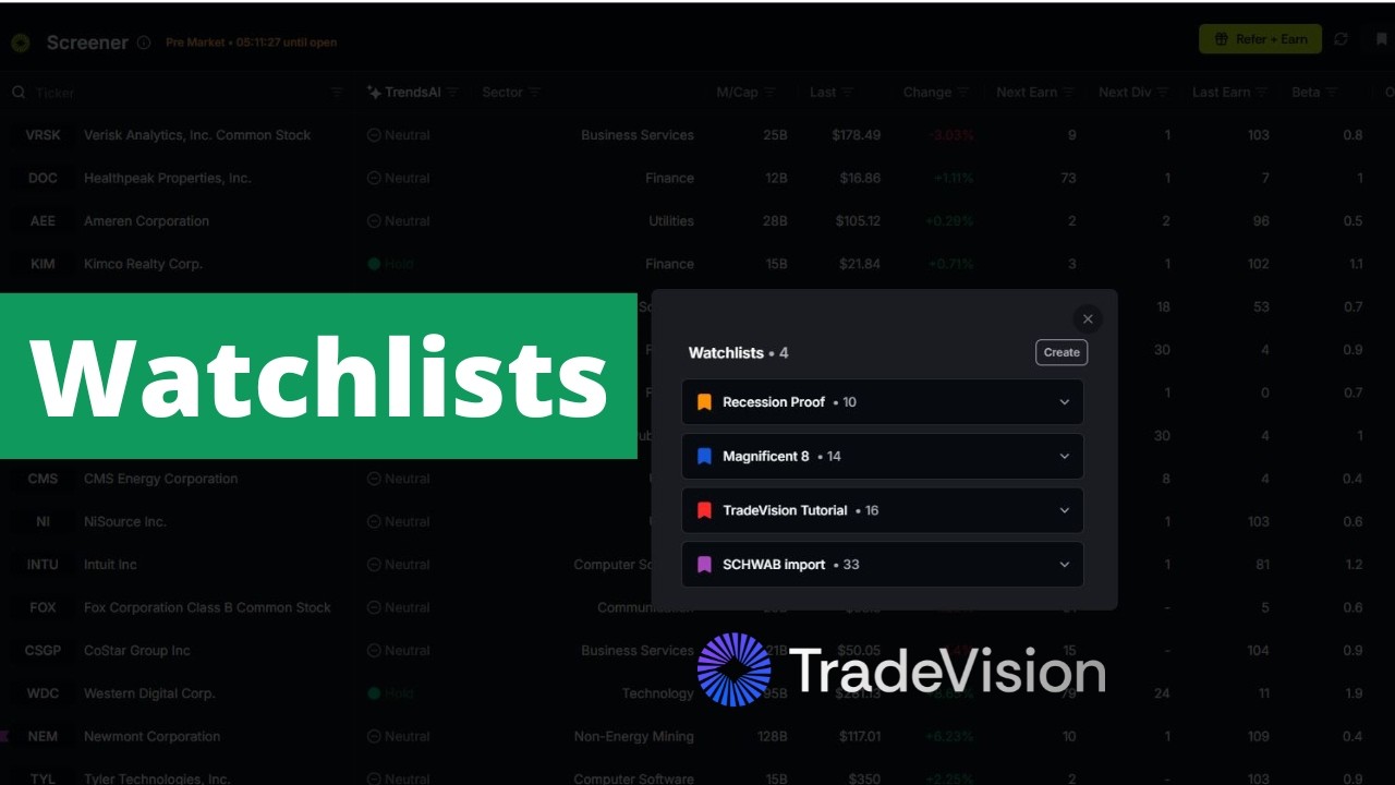 Build a Winning Watchlist in TradeVision (Step-by-Step)