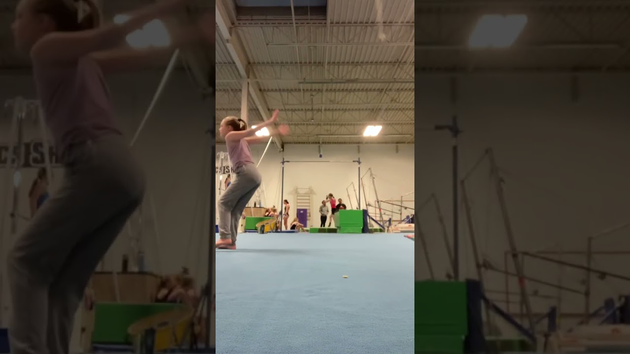 My first back handspring on the ground!