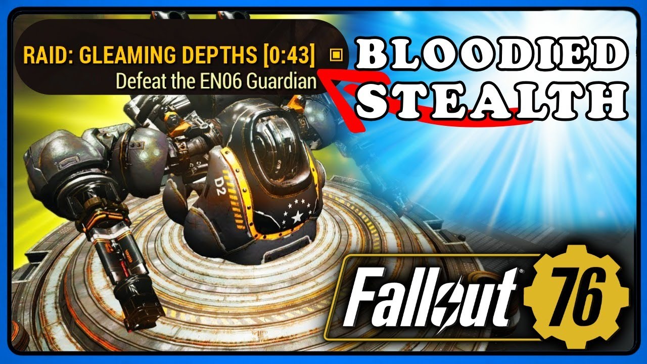 Fallout 76: Probably World Record. 43 Seconds Solo Raid Guardian EN06 Bloodied Stealth.