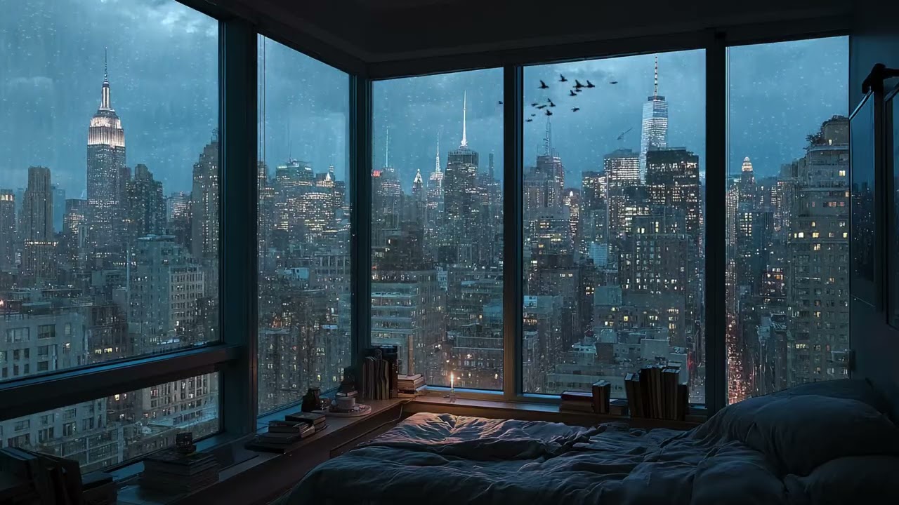 Blue Hour Rain from a Cozy Backyard 🌧️ Pure Rain Sounds for Deep Sleep & Relaxation