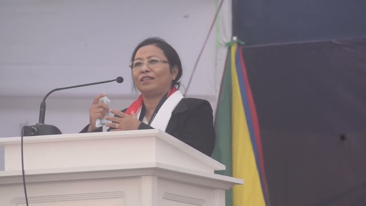 Dr. Florence Dangmei speaking at the 5th Women Conference RBCC 2023.