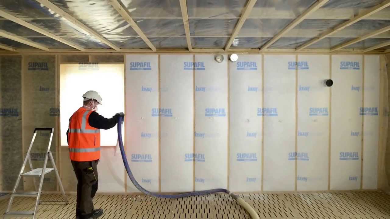 Isolering af v&aelig;g med glasuldsgranulat