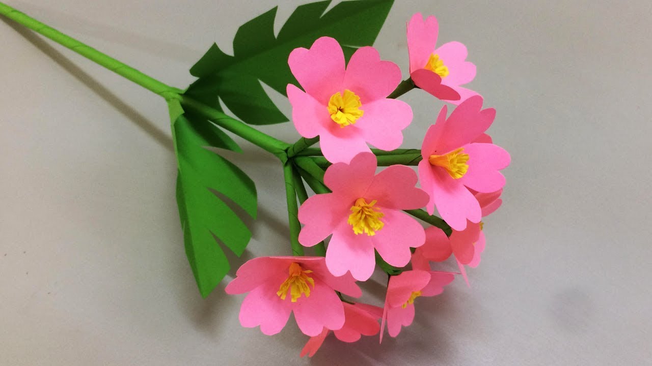 How to Make Beautiful Flower with Paper - Making Paper Flowers Step by Step - DIY Paper Flowers