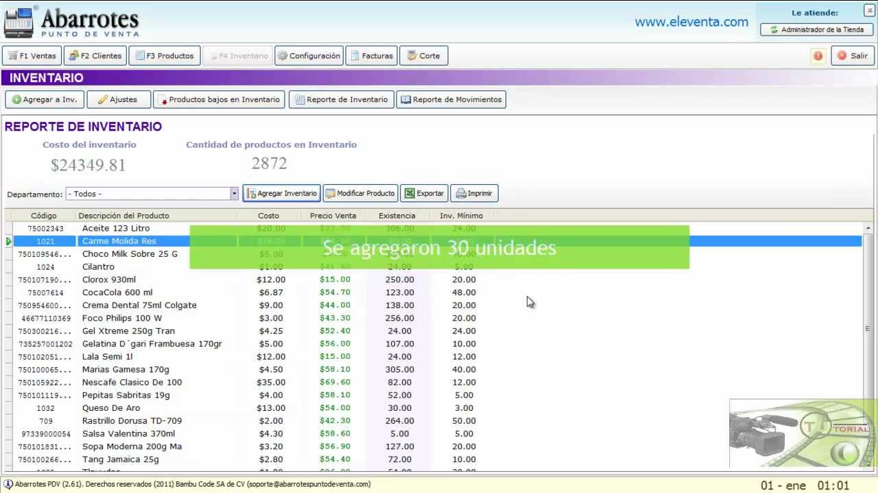 Abarrotes Punto de Venta [Modulo Inventario 2/2]