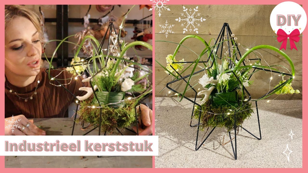 Industrieel KERSTBLOEMSTUK ⭐️🎄| Kerstbloemstuk #5 | Carlein Tukkers | Cursus Bloemschikken #122