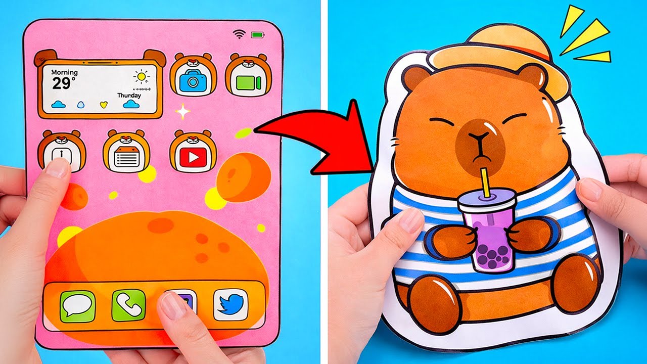 Милые поделки с капибарами 🐹📖 Простые DIY идеи