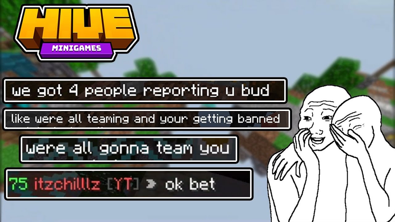 Fighting 4 toxic teamers in Skywars (The Hive)