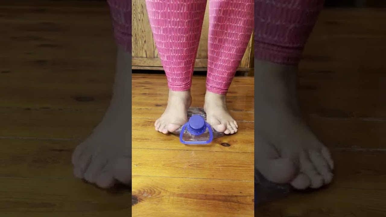 Crushing a Water Bottle Barefoot | Feet ASMR 