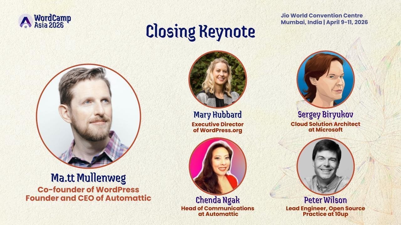 WordCamp Asia 2026: Ma.tt Mullenweg with Panel 