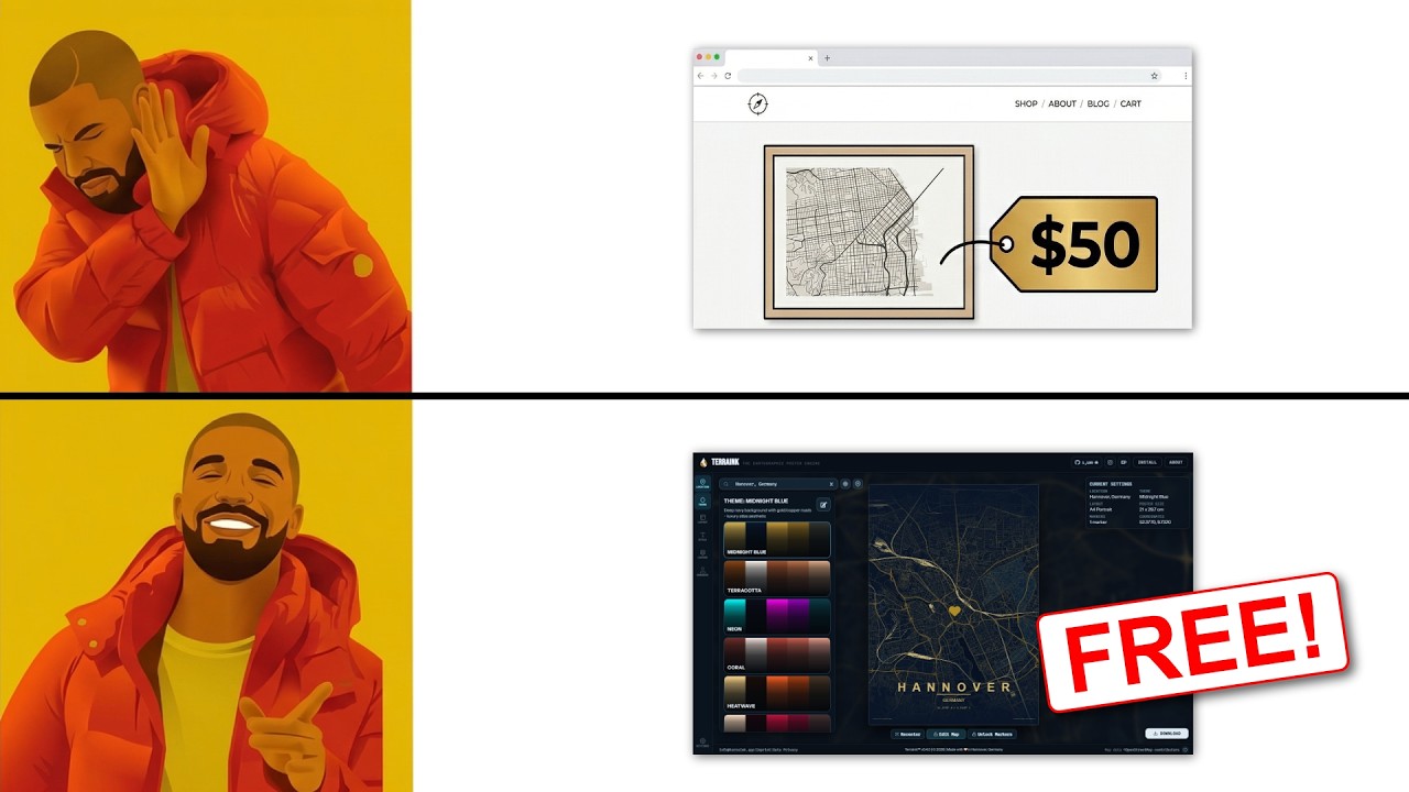 Terraink.app: Create Custom Map Art & Wallpapers (Free & Open Source)