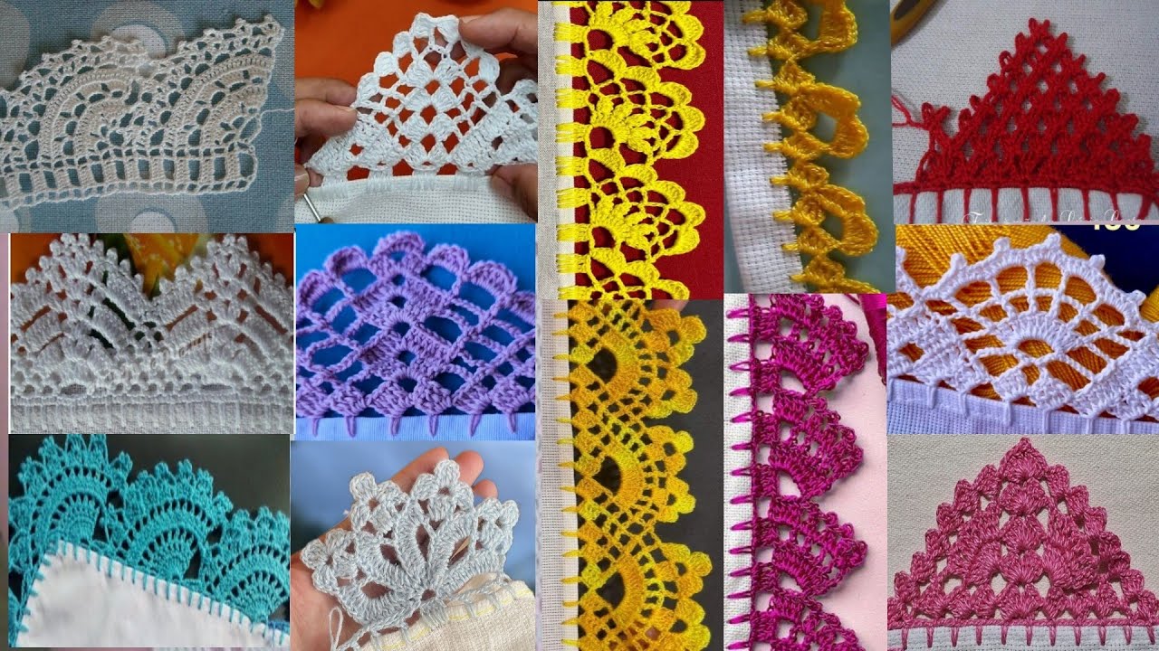 Вязаная крючком кружевная кайма | Croshia lace ke designs #crochet #crochetlaceborder #croshia