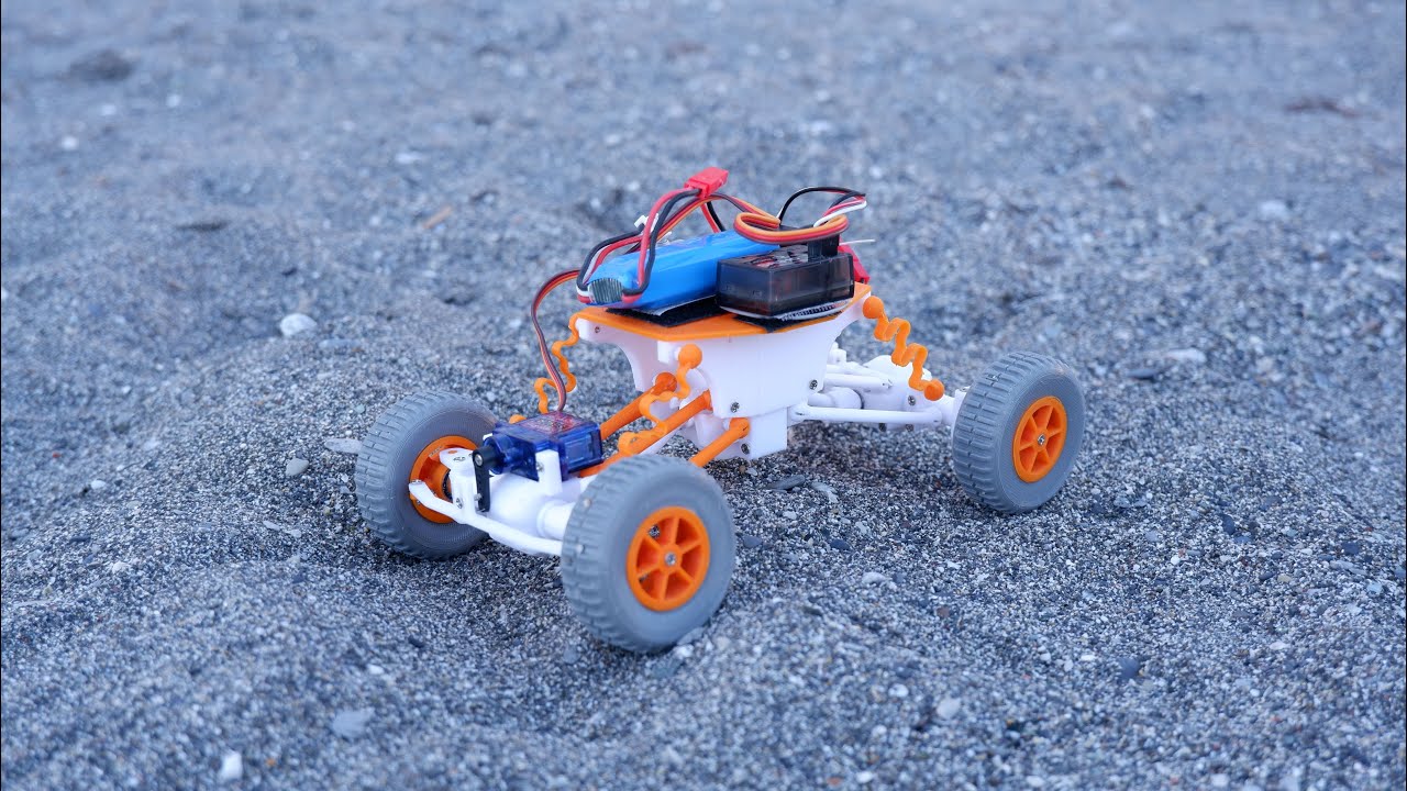 3D Printed Rc Crawler 1/24- Assembly and Test on sand
