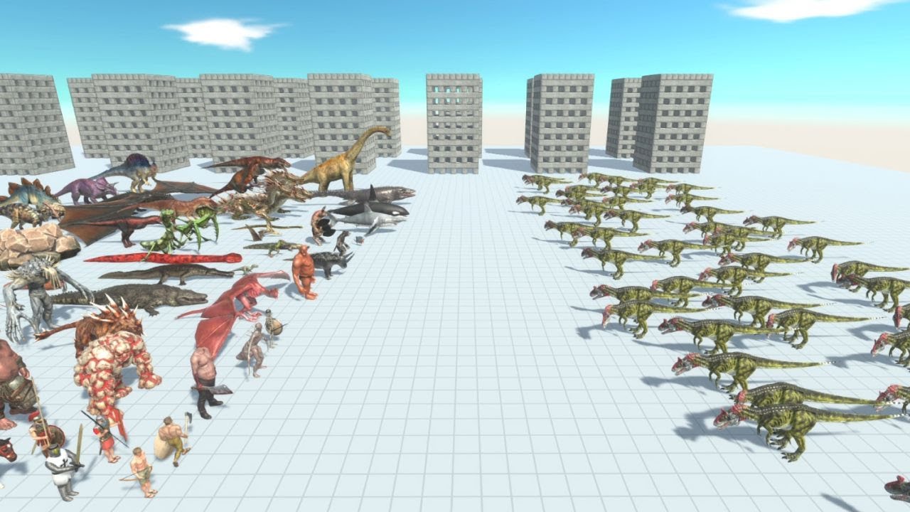 50 CRYOLOPHOSAURUS vs ALL TEAMS Animal Revolt Battle Simulator