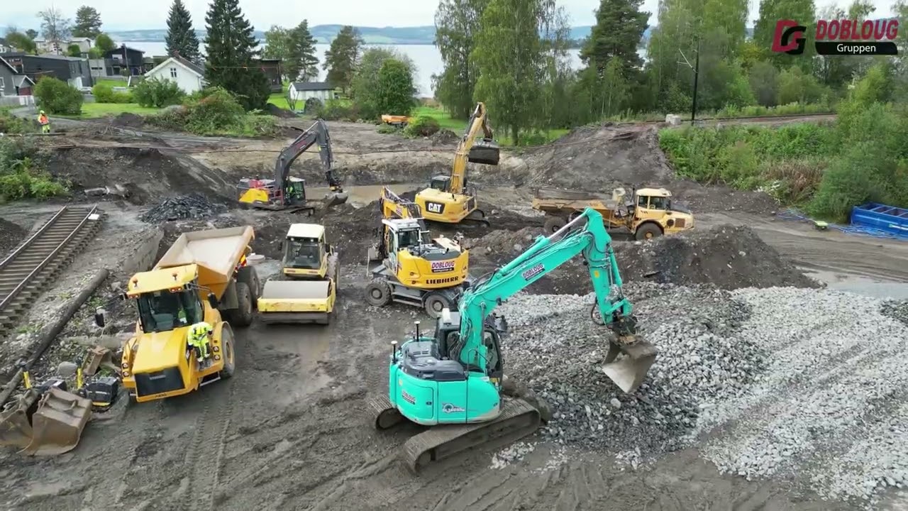 Innsetting av kulvert under jernbanen i Ottestad