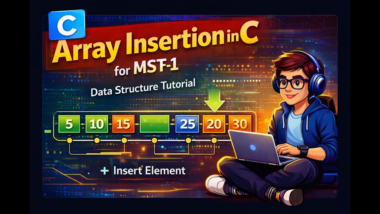 Array Insertion in C for MST-1 | Data Structure Tutorial for Beginners