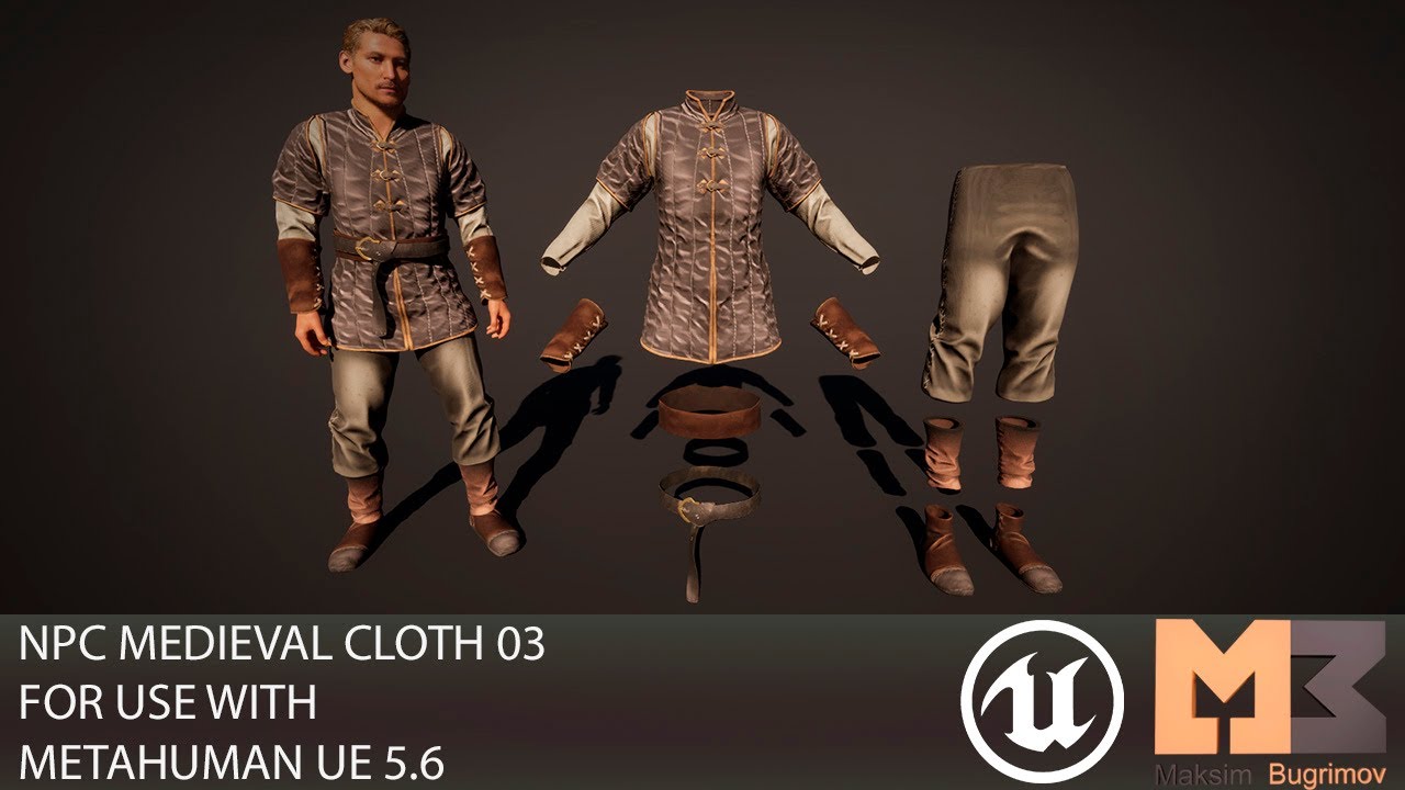 Medieval costume 03 Test Epic Skeleton In UE5 6