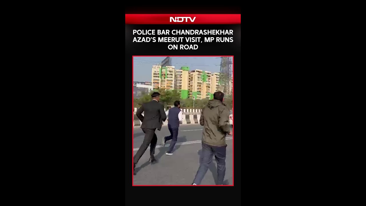 Police Bar Chandrashekhar Azad&rsquo;s Meerut Visit, MP Runs on Road