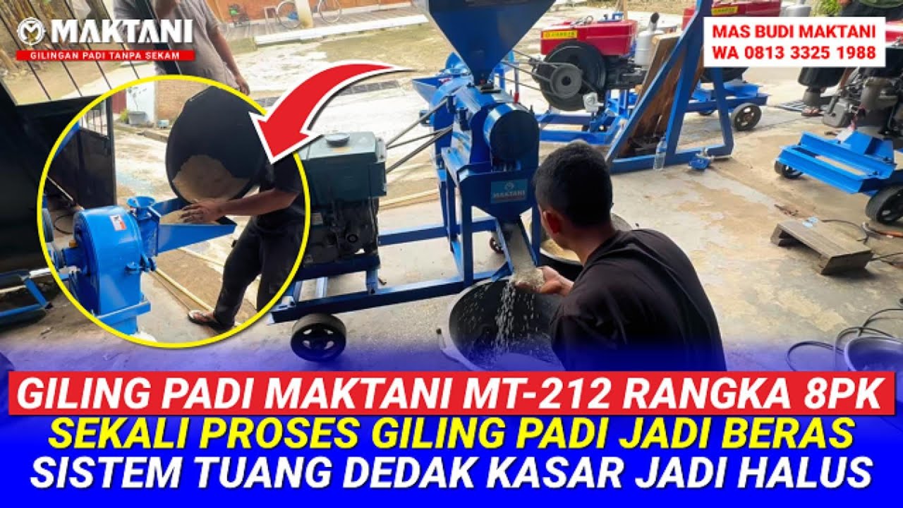 Beli Rangka Tanpa Mesin Bisa Bos! Ini MAKTANI MT212 Rangka Uji Coba Penggerak Diesel 8pk Dedak Tuang