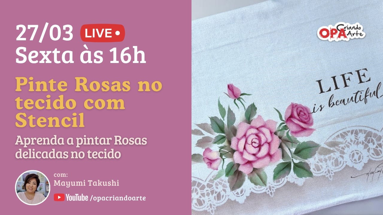 Como pintar rosas no tecido usando stencil